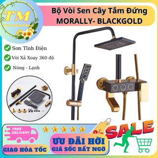 Bộ vòi sen cây tắm đứng nóng lạnh MORALLY- BLACKGOLD chất liệu đồng sơn tĩnh điện Phong cách Châu Âu Kiểu Dáng Cổ Điển