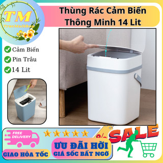 Thùng Rác Thông Minh Cảm ứng Tiện Lợi-Tự Động Đóng Mở với 2 dung tích 14L/16L-Bảo Hành 12 Tháng