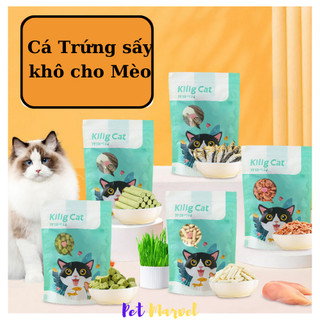 Cá trứng khô cho chó mèo, tôm biển sấy, cỏ mèo viên thức ăn khô cho thú cưng, đồ sấy cho mèo (15gr)