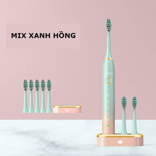 Bàn Chải Điện Sóng Âm – Đế Cắm Cảm Ứng – Tặng 5 Đầu Chải – Bảo Hành 12 Tháng