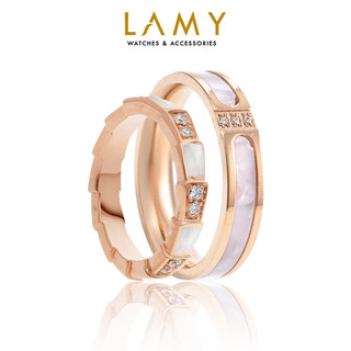 Nhẫn cặp đôi CDE Stone Inlaid Rose Gold Ring CDE8047RG & CDE8021RG