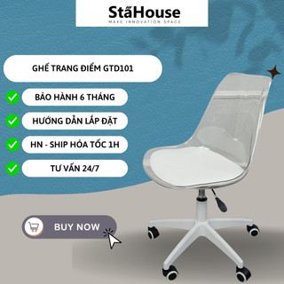 Ghế eames trang điểm nails acrylic trong suốt stahouse, ghế café ban công ngồi làm việc bắc âu thời trang gtd101