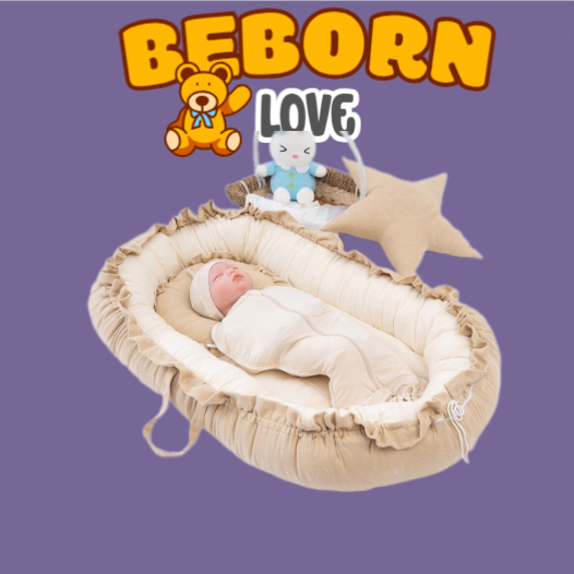 Nôi Bông BEBORN LOVE Vải Sợi Tre Cao Cấp, Mềm Mại Cho Bé