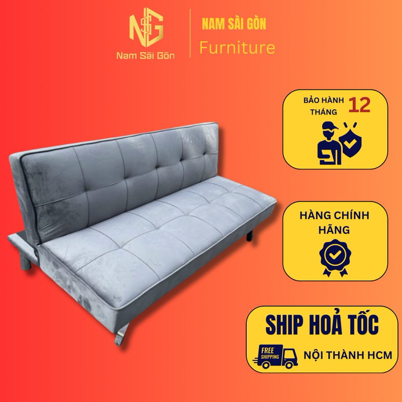 [Hoả Tốc] Sofa bed serita giường nằm Nam Sài Gòn chân inox vững chắc nhiều màu sắc hiện đại