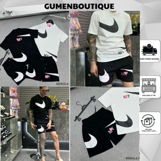  Bộ Quần Áo Nam Ni - Ke In Logo Trên Cả Quần Áo Cực Xịn - Bộ Cộc Tay Nam N I - K E Chất Cotton Áo Hai Màu Hot Hit