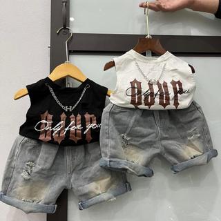 Set áo ba lỗ + quần jean ngố cho bé trai từ 10-30kg