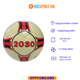 Quả Bóng Đá Futsal Geru 2030 Đỏ Khâu Tay Số 4, Banh Size 4 Sân Cỏ Nhân Tạo [Tặng Kim Bơm Lưới Đựng Bóng] - Vicsport