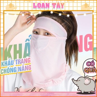 Khẩu Trang Style Hàn Chống Nắng Chống Tia Mũi Lưới Thoáng Phủ Full Mặt Cổ Siêu Mát L2503