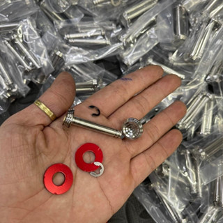 (Ốc+LĐ) Cặp Ốc xỏ gác chân inox + Long đền đỏ Mẫu Thái V2 Salaya gắn xe Honda Vario Wave Winner và Exciter