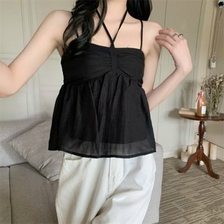TL584- Áo Kiểu Cột Dây Xoè Tà Croptop Xinh Xắn Shop Tiến Linh