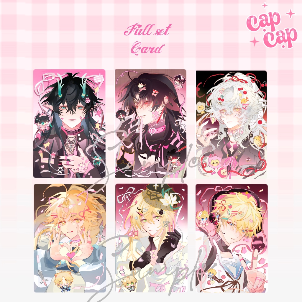 Card bo góc 5.5x8.5 cán mờ 6 nhân vật