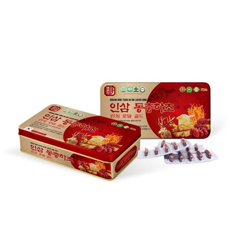 VIÊN ĐẠM HỒNG SÂM LINH CHI NHUNG HƯƠU GINSENG LINZCHI ROYAL GOLD HÀN QUỐC- Giúp Nâng Cao Hệ Miễn Dịch