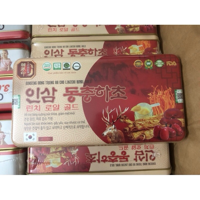 VIÊN ĐẠM HỒNG SÂM LINH CHI NHUNG HƯƠU GINSENG LINZCHI ROYAL GOLD HÀN QUỐC- Giúp Nâng Cao Hệ Miễn Dịch