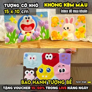 Tượng tô màu, TRANH NỔI DOREMON HOT TREND, size XL, thạch cao trắng (Không kèm màu), luyện vẽ, decor