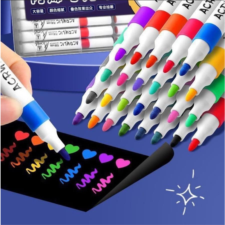 Hộp 60 Bút màu Acrylic Marker Cao Cấp 60 mầu bút sơn Acrylic chống nước vẽ trên mọi chất liệu