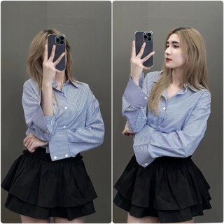 Áo sơmi caro thêu chữ -Áo sơ mi oversize kẻ ô cánh dơi