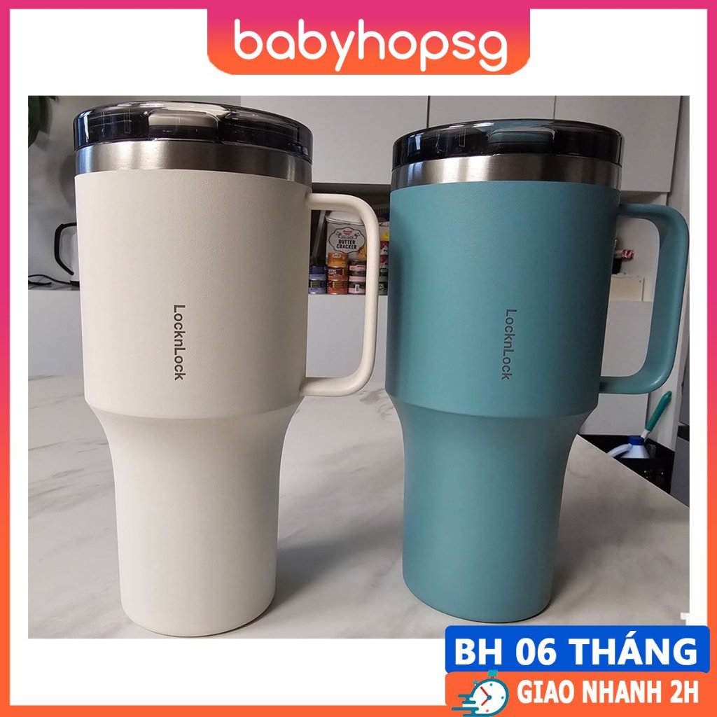 Ly giữ nhiệt LocknLock Metro King Tumbler dung tích 820ml  LHC4326 - có quai cầm, nắp trượt - BABYHO