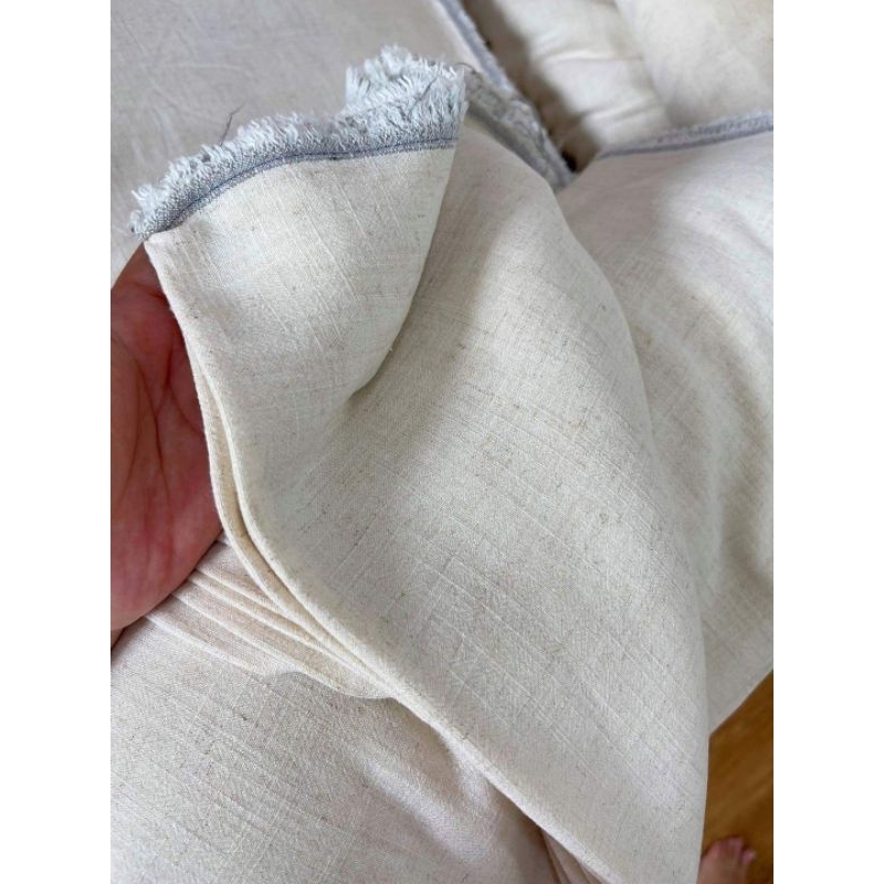 Vải linen bột muối tiêu, trắng gạo- Linen bamboo muối tiêu