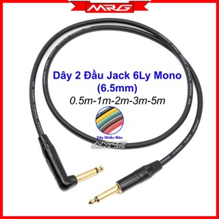 Dây jack 6 ly 1 đầu thẳng 1 đầu góc vuông cong chữ l, dài 0.5m-1m-2m-3m-5m, dây line guitar. d6
