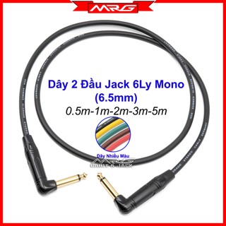 Dây 2 đầu 6 ly cong chữ l góc vuông, dài 0.5m-1m-2m-3m-5m, dây jack 6ly mono . d6