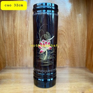 Ống đựng Nhang gỗ tràm cao 32cm