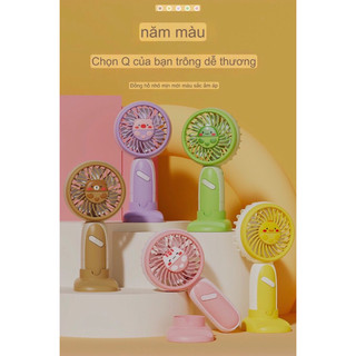  Quạt Cầm Tay Mini  Quạt Sạc Tích Điện Cầm Tay Có Giá Đỡ Điện Thoại  tuyển sỉ  In Hình Thú 3D 【Nhận Sỉ  