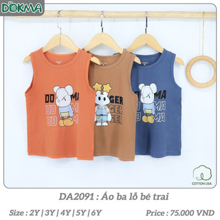 [ Dokma ] Áo ba lỗ chất cotton hãng Dokma cho bé
