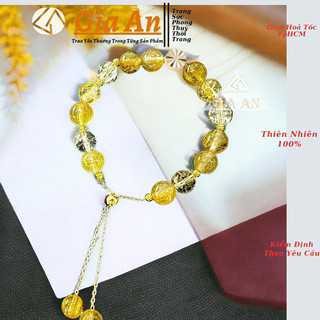 Vòng tay thạch anh tóc vàng-Vòng tay nam nữ Đá phong thuỷ Gia An