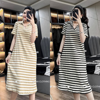 Váy xuông tiểu thư cao cấp mềm mại cottong kẻ polo