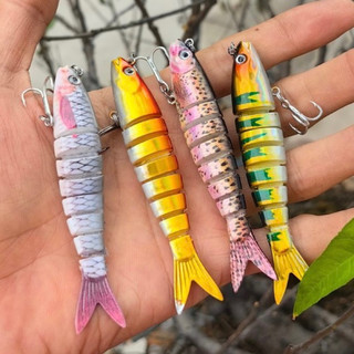 Mồi câu cá giả nhiều đoạn 9cm 7g kèm móc, mồi giả câu lure, mồi cá giả câu lure