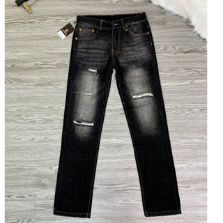 Quần Jean Loang Rách Ống Đứng,Quần Suông Thời Trang Nam Chất Liệu Cotton Thô Sang Trọng