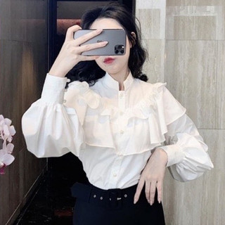 Áo sơ mi nữ kiểu,Áo sơ mi bigsize nữ tay dài tay sang chảnh b21