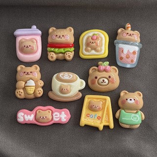 Charm crocs, sticker gắn dép hình gấu hoạt hình nhiều mẫu trang trí diy