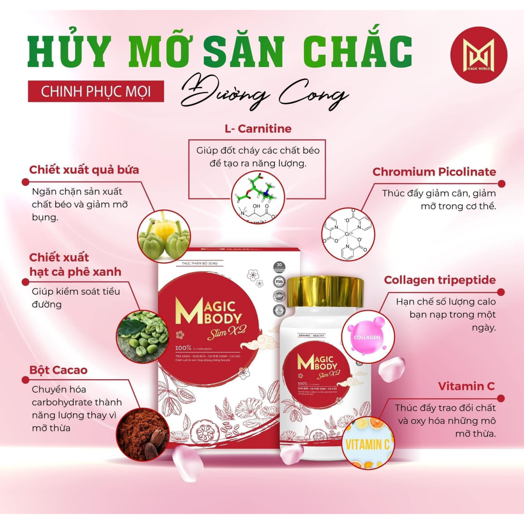 Giảm cân chính hãng Magic body cocoa slim x2 an toàn hiệu quả