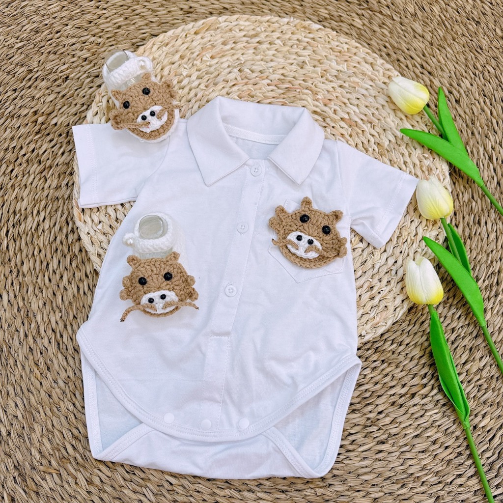 Set Body Bé Rồng cộc tay Hằng Kids cho bé trai từ 3-13kg