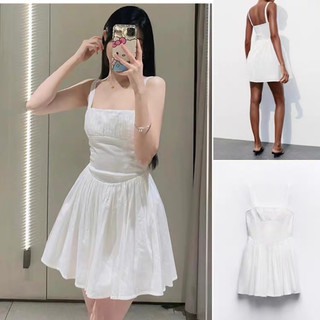 Đầm 2 dây cổ vuông Zara xuất