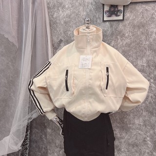 Áo khoác lửng 2 lớp da lộn cổ trụ khóa kéo , dày dặn unisex ulzzang cao cấp