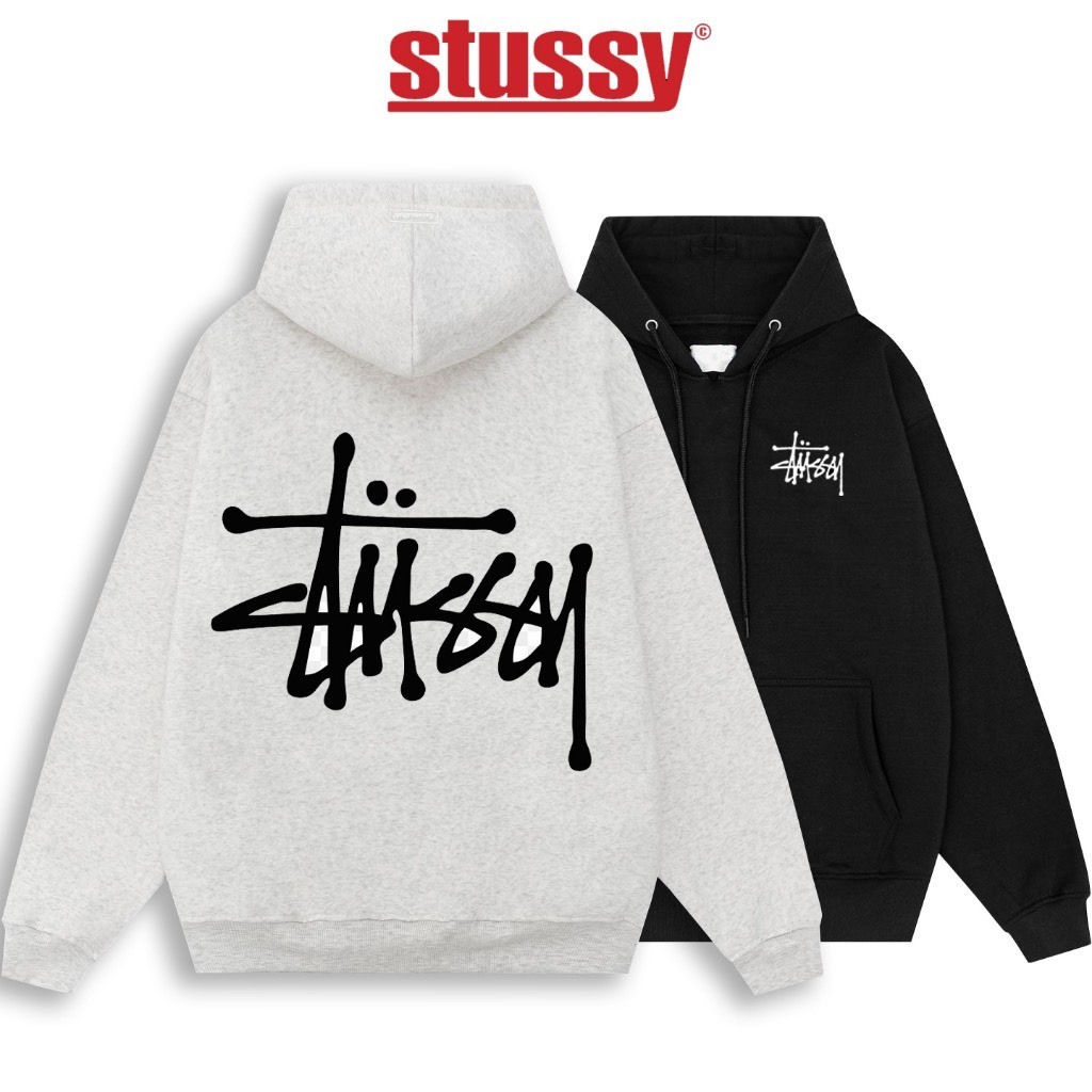 Áo Khoác Hoodie Stussy Bản Chữ Thêu New Form Rộng Mũ Trùm Vải Cotton Nỉ Cao Cấp dành cho cả Nam và Nữ