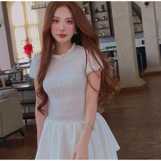 Váy Tay Dúm Phồng Len Chân Váy TKCC BAGEO