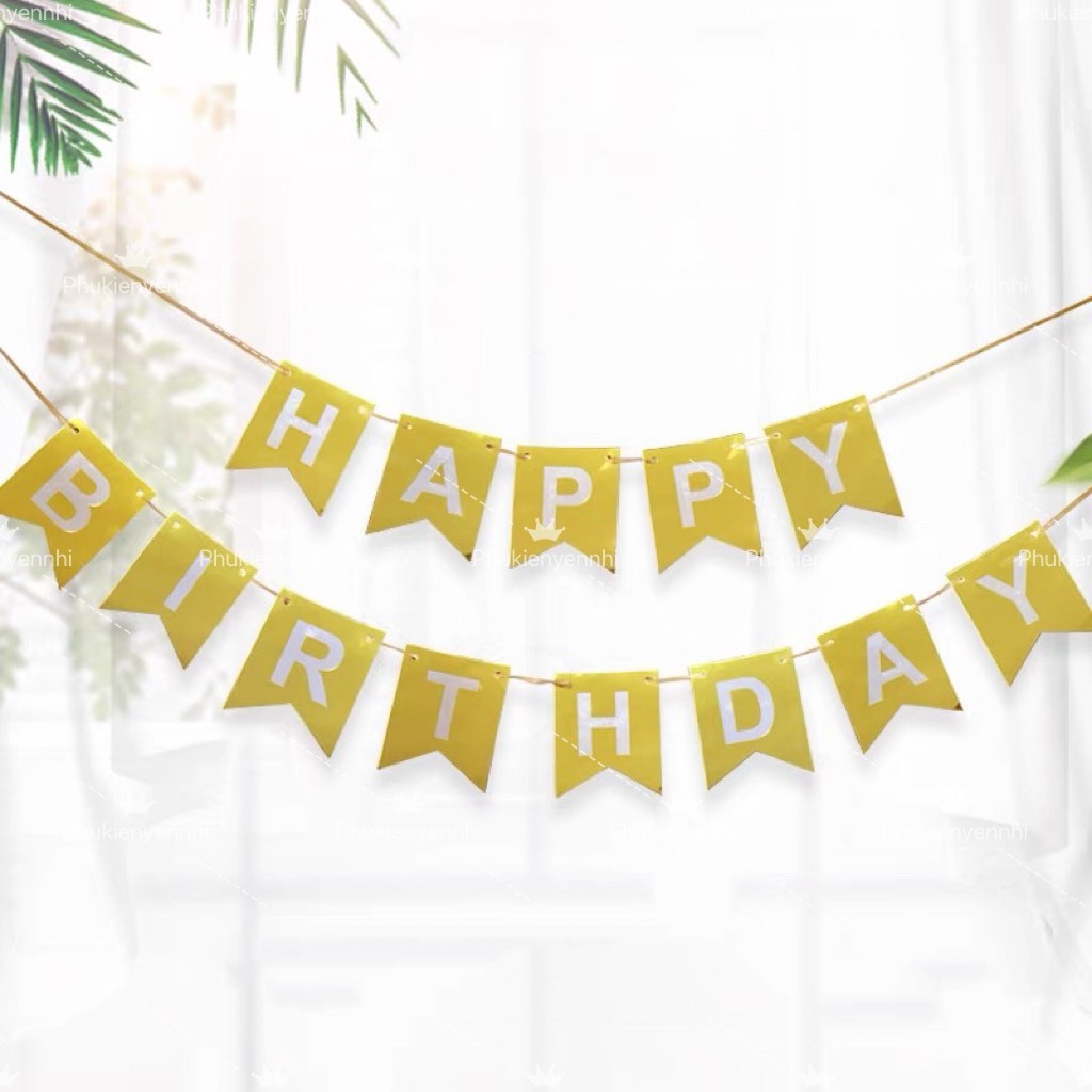 - Dây chữ Happy Birthday - Trang trí bánh sinh nhật bánh kem