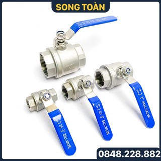 Van bi inox tay gạt, van bi tay gạt inox 90 độ sus 304, 316