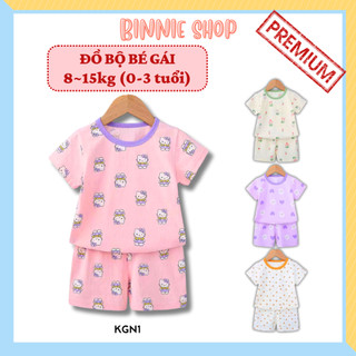 Đồ bộ dễ thương cho Bé Gái 8-15kg (0-3 tuổi) vải cotton mềm mát Hàng QC xuất hàn Đồ bộ cho bé BINNIE SHOP KGN1
