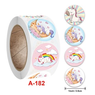 Cuộn 500 tem Sticker Hình Kỳ Lân Dễ Thương  - 2.5cm