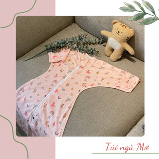 Túi ngủ hè cho bé vải sợi tre co giãn 2 chiều, thiết kế tay đóng mở