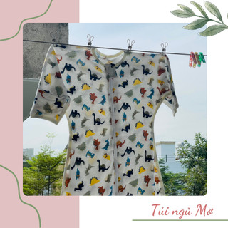 Túi ngủ em bé hè thu chất cotton mềm mại, co giãn thoải mái, không cần đắp chăn