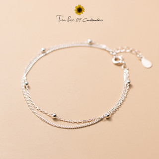  Lắc tay bạc Kép Tiny Ball Lắc tay Tiệm bạc 21Centimeters 