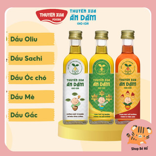 (Ảnh thật tự chụp) Dầu ăn dặm Thuyền Xưa cho bé, dầu olive, dầu mè, dầu gấc, dầu sachi, 100% tự nhiên 65ml Shopbeho