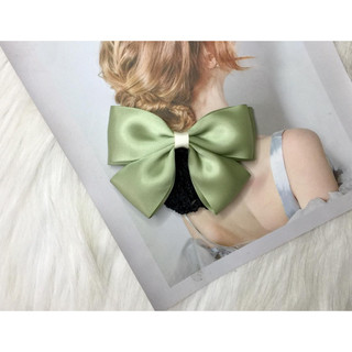 Kẹp tóc búi lưới handmade màu xanh bơ K85-M1