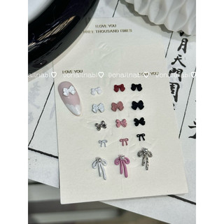 Charm nơ nhựa trang trí móng tay dễ thương , charm nơ nhựa trang trí móng tay