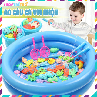 Đồ chơi Câu cá phao nam châm SIZE TO 2 tầng kèm nhiều sinh vật biển và 2 cần câu chất liệu nhựa ABS an toàn cho bé